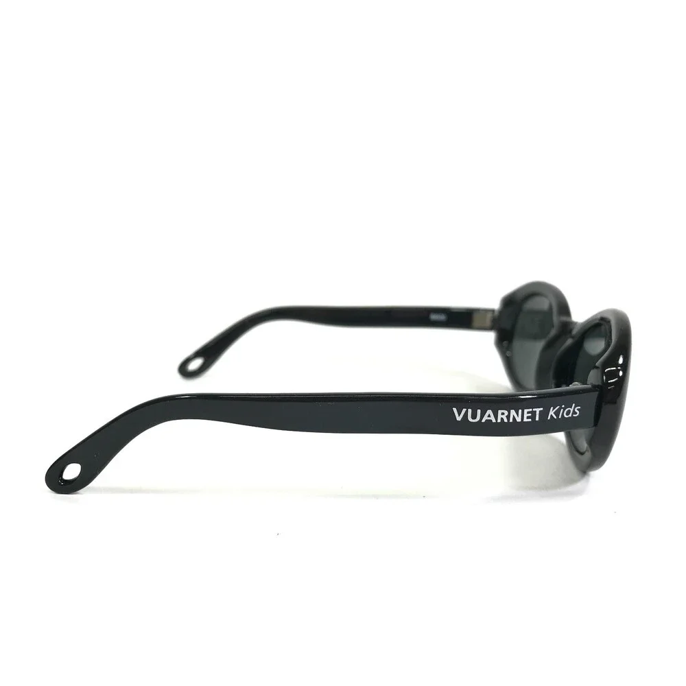 Vuarnet Kids Sunglasses B600 Black Round Frames with Black Lenses 48-18-110